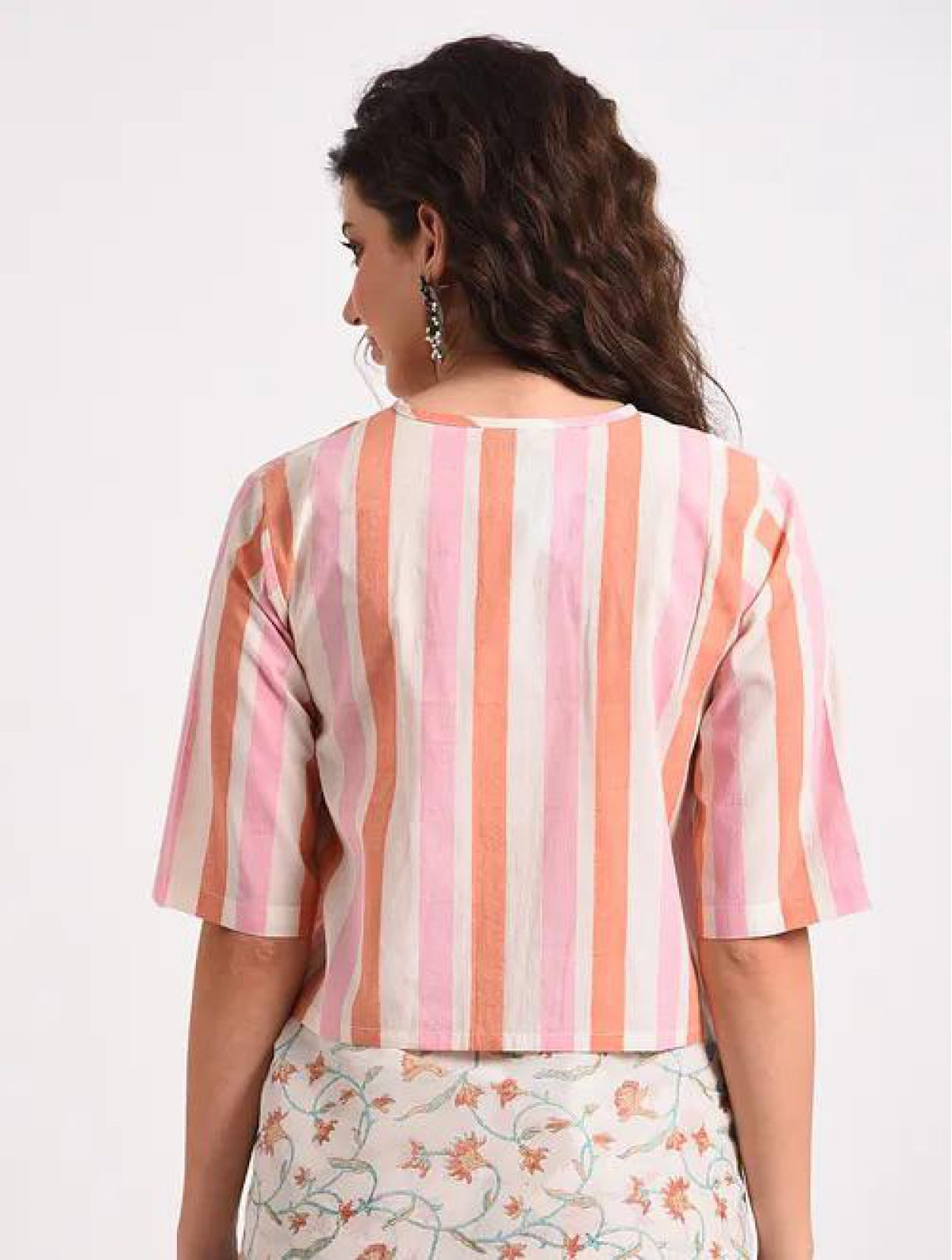 Pink and Peach Cotton Blouse