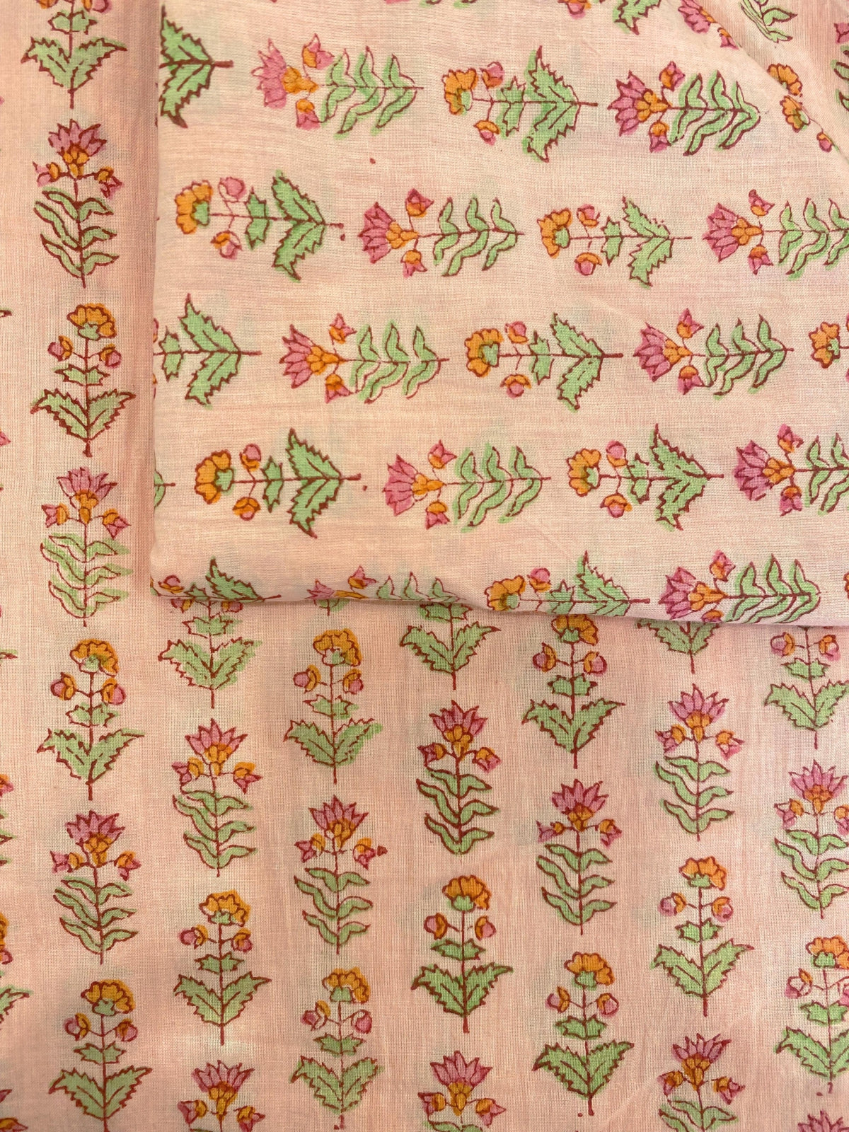 Cotton Baby Pink Buti Pink Fabric by Meter