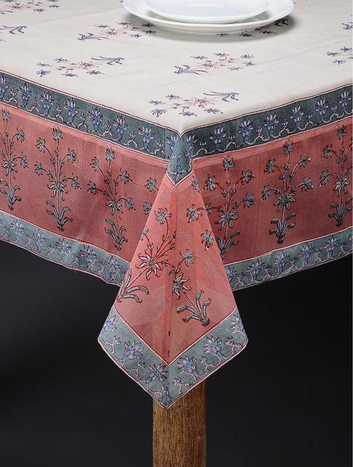 Table Cover Orange  Bloom (60 inches X 60 inches )
