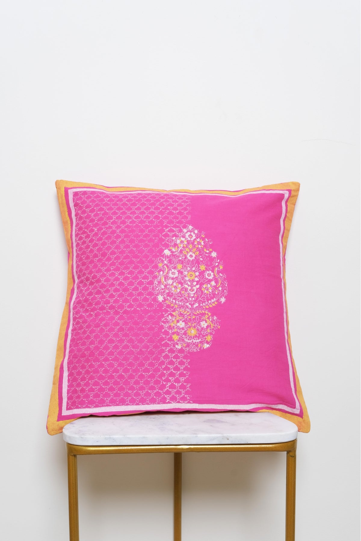 Jaal & Paisley Pink Cushion Cover 16*16 (set of 2)