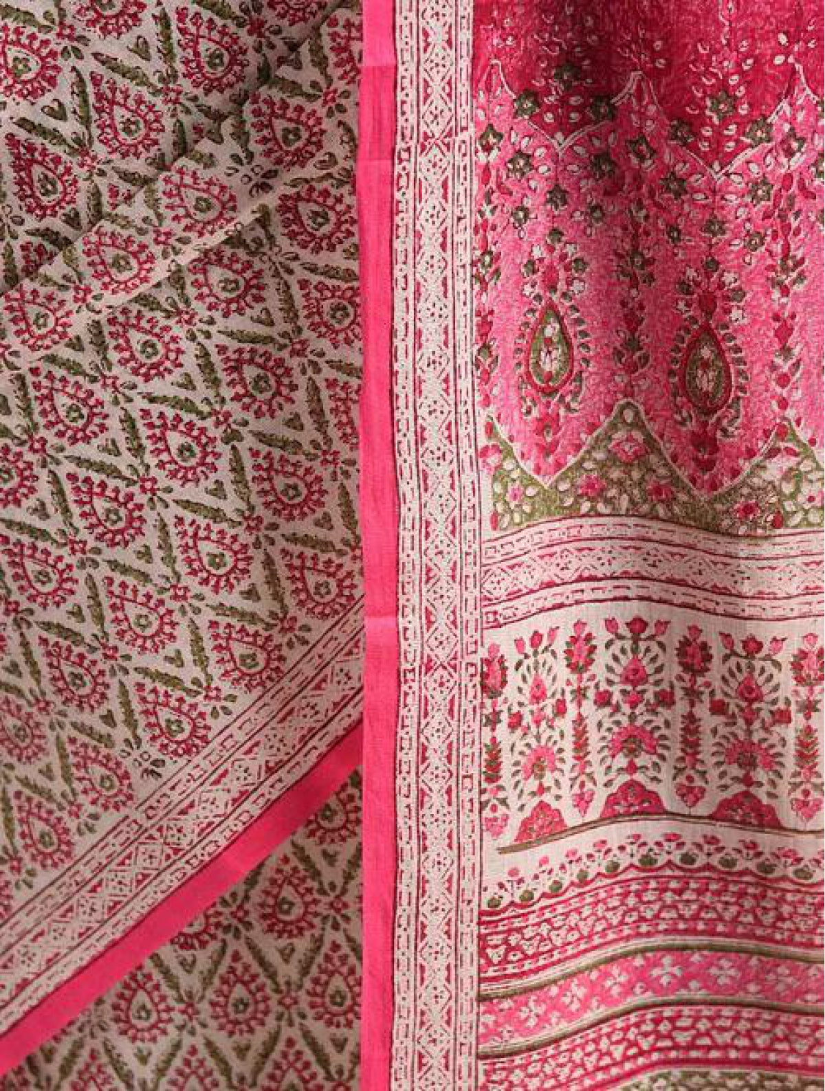 Pink bootie Cotton Saree