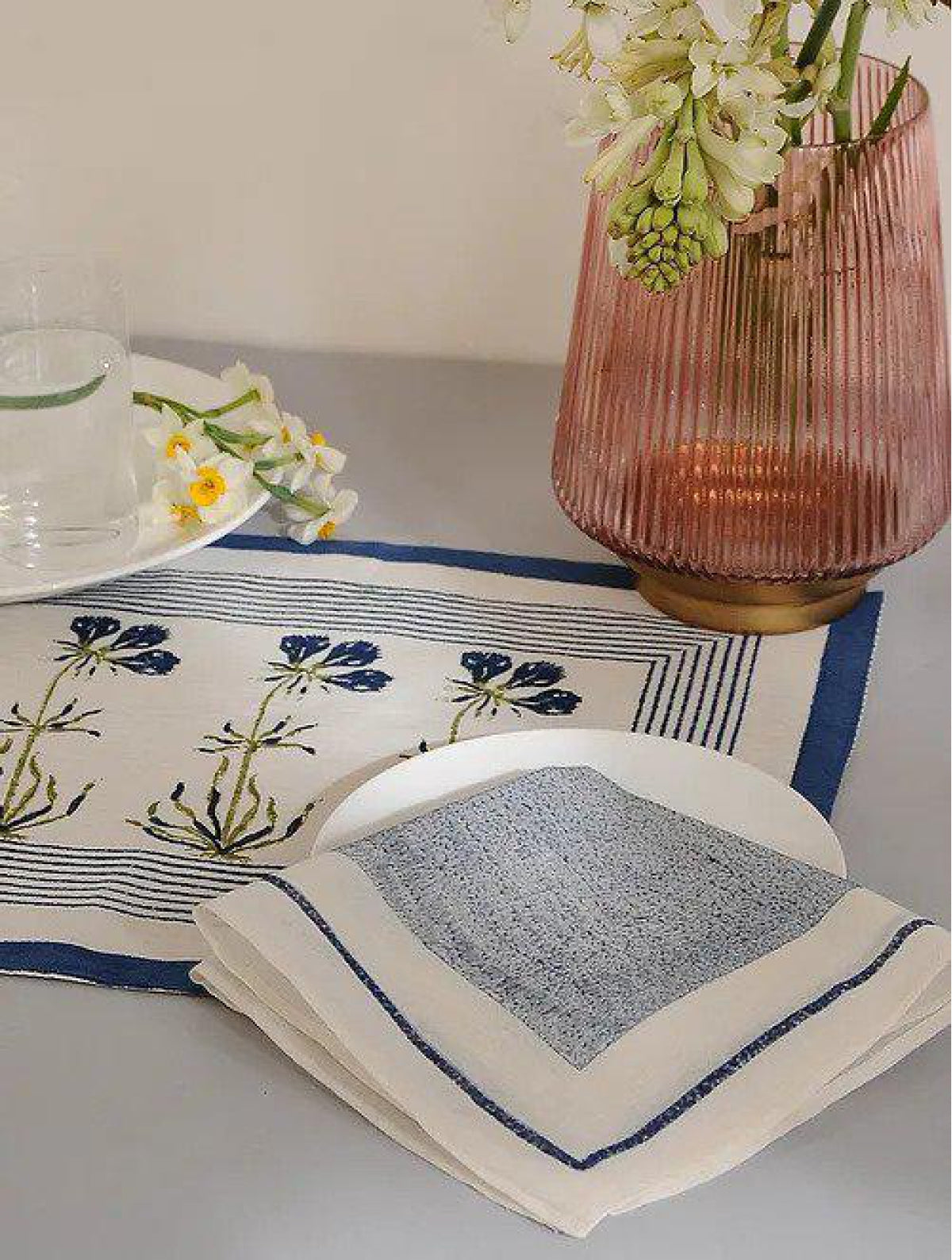 Blue Boota Table Mats with Napkins (Set of 12)