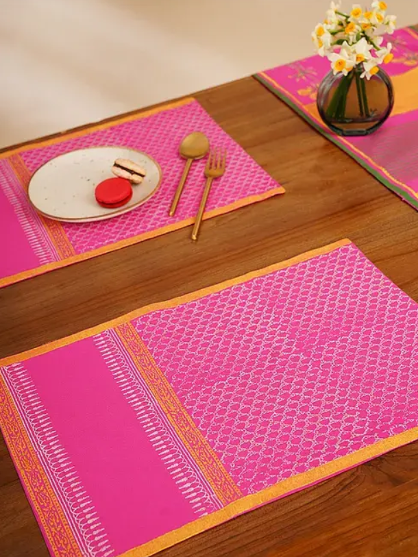 Jaali Pink Table Mat Sets