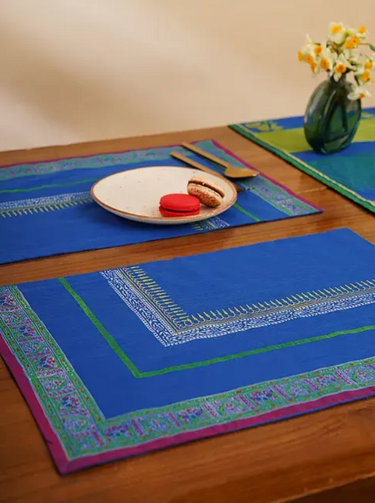 Wazir Fence Blue Table Mat Sets